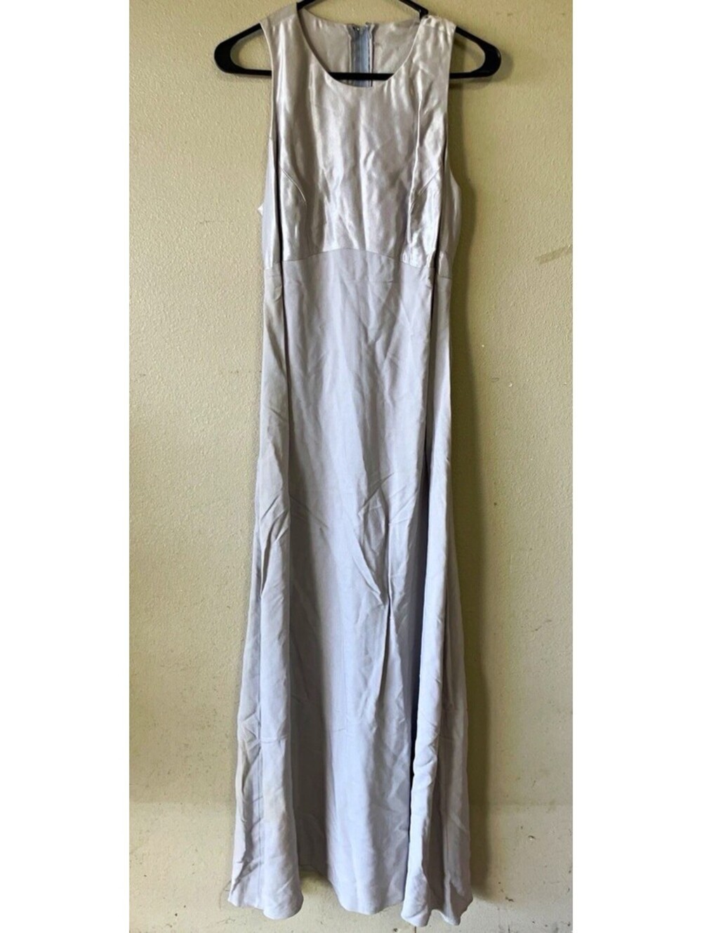 Alfred Angelo Silver Satin Sleeveless Bow Formal juniors 7/8 formal dress